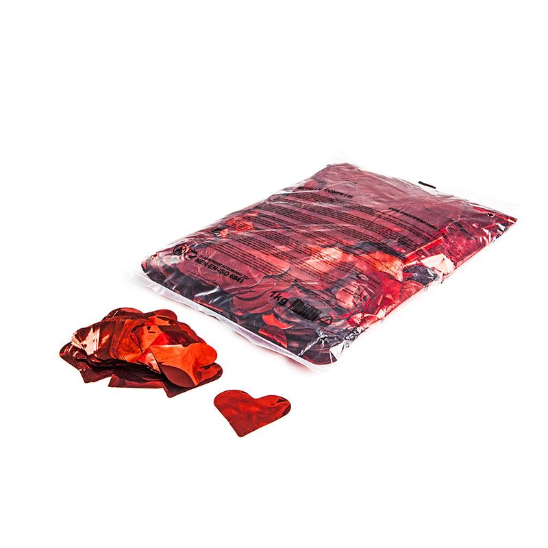 Rød konfetti, metallic hjerter